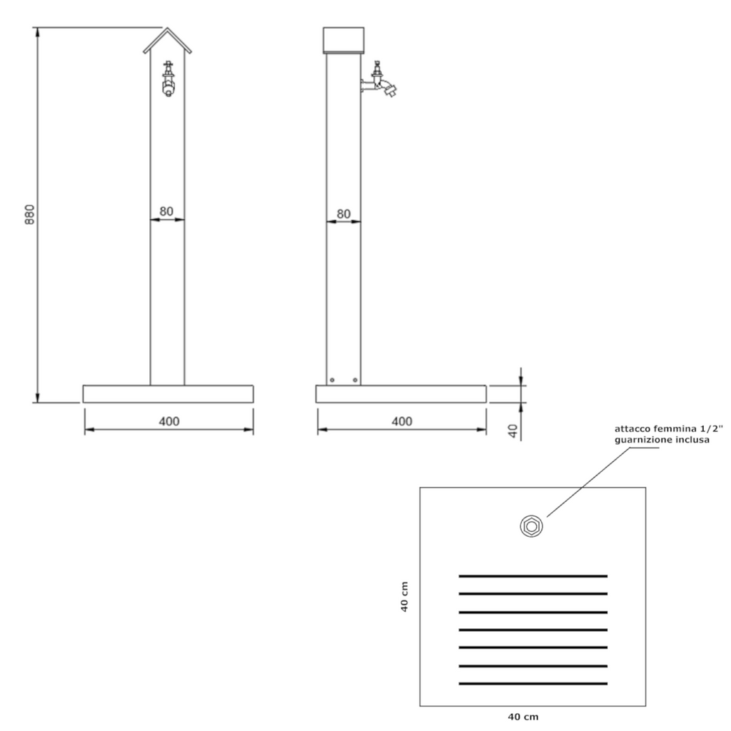 Fontana da Giardino Emilia – Made in Italy con Base Drenante